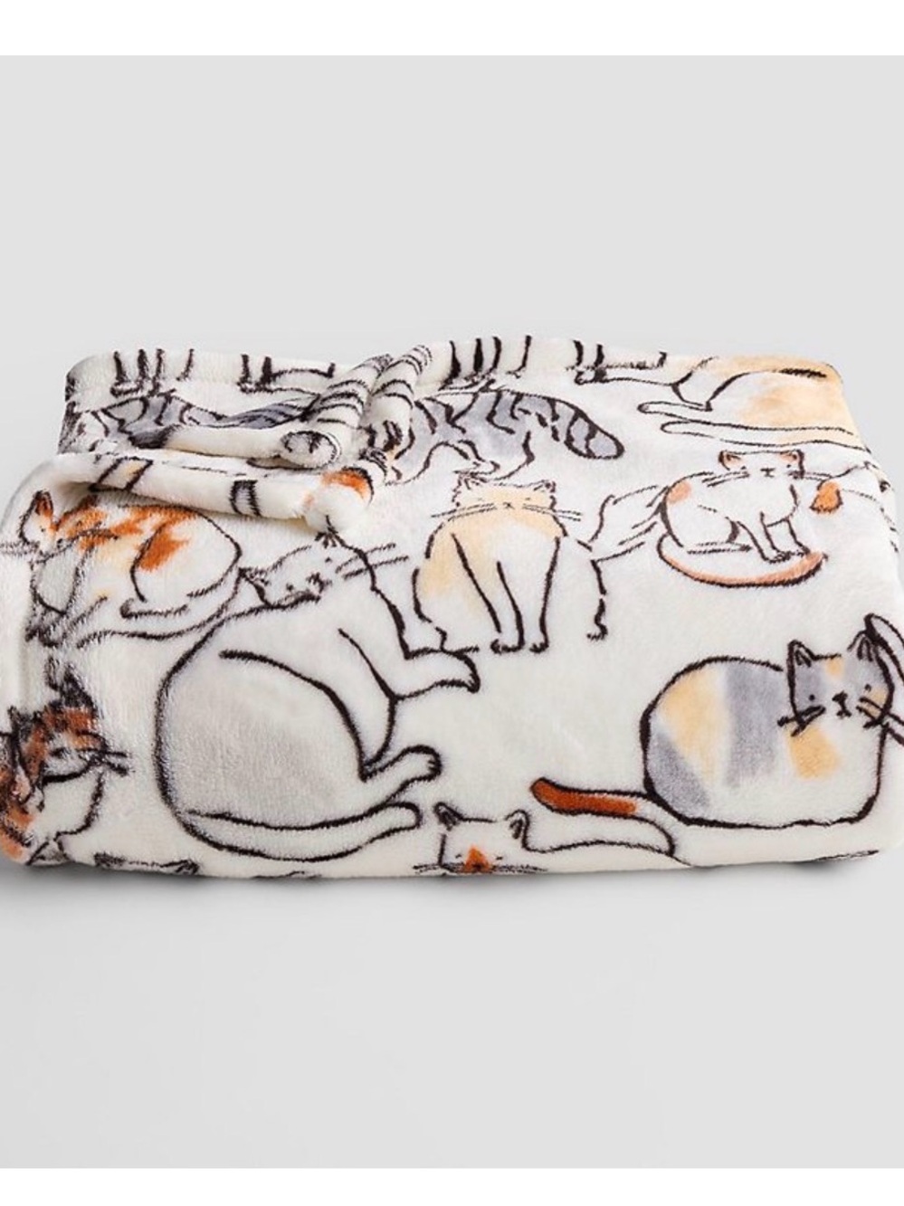 The Big One Kohl’s Plush Oversized Throw Doodle Sketched Drawn Cats